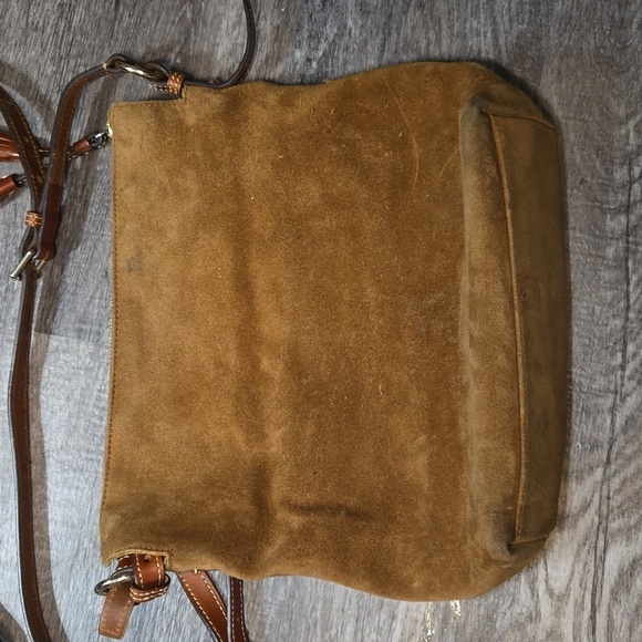 Dooney & Bourke honey color 100% leather suede large Sloan purse - Picture 8 of 12